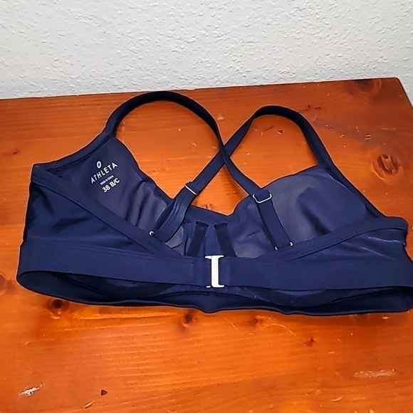 ATHLETA TWISTER GATHERED BIKINI TOP BLUE 38B/C - Picture 3 of 6